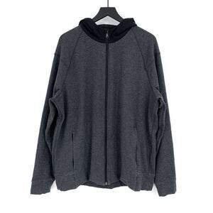 LULULEMON Men's Full Zip Hoodie Heather Grey Black XXL